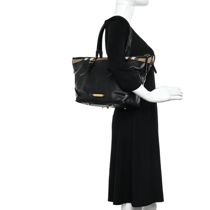 Burberry Calfskin House Check Small Salisbury Tote Black 2 of 14