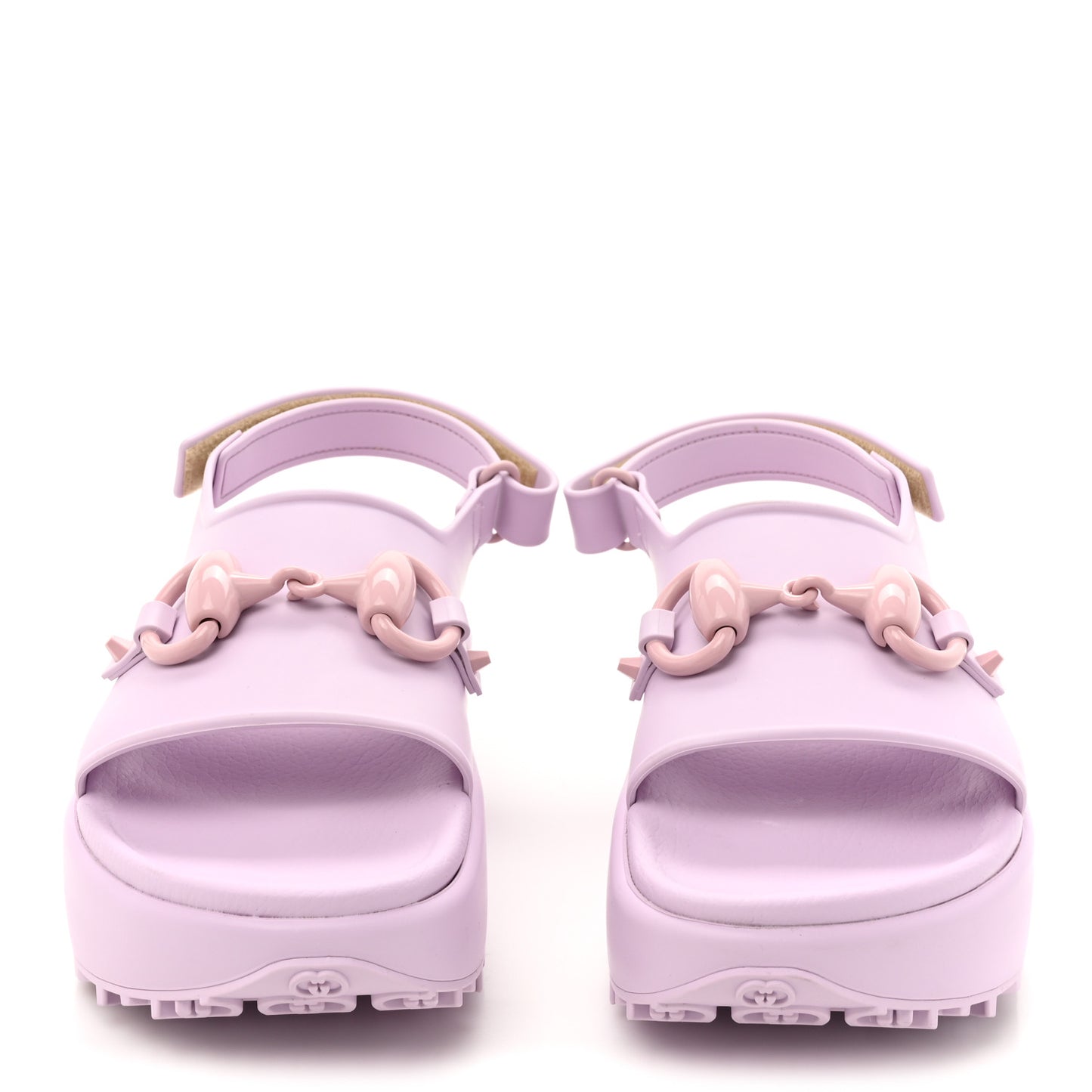 Soft Rubber Horsebit Touch Womens Strapped Sandals 36 Talc Pink