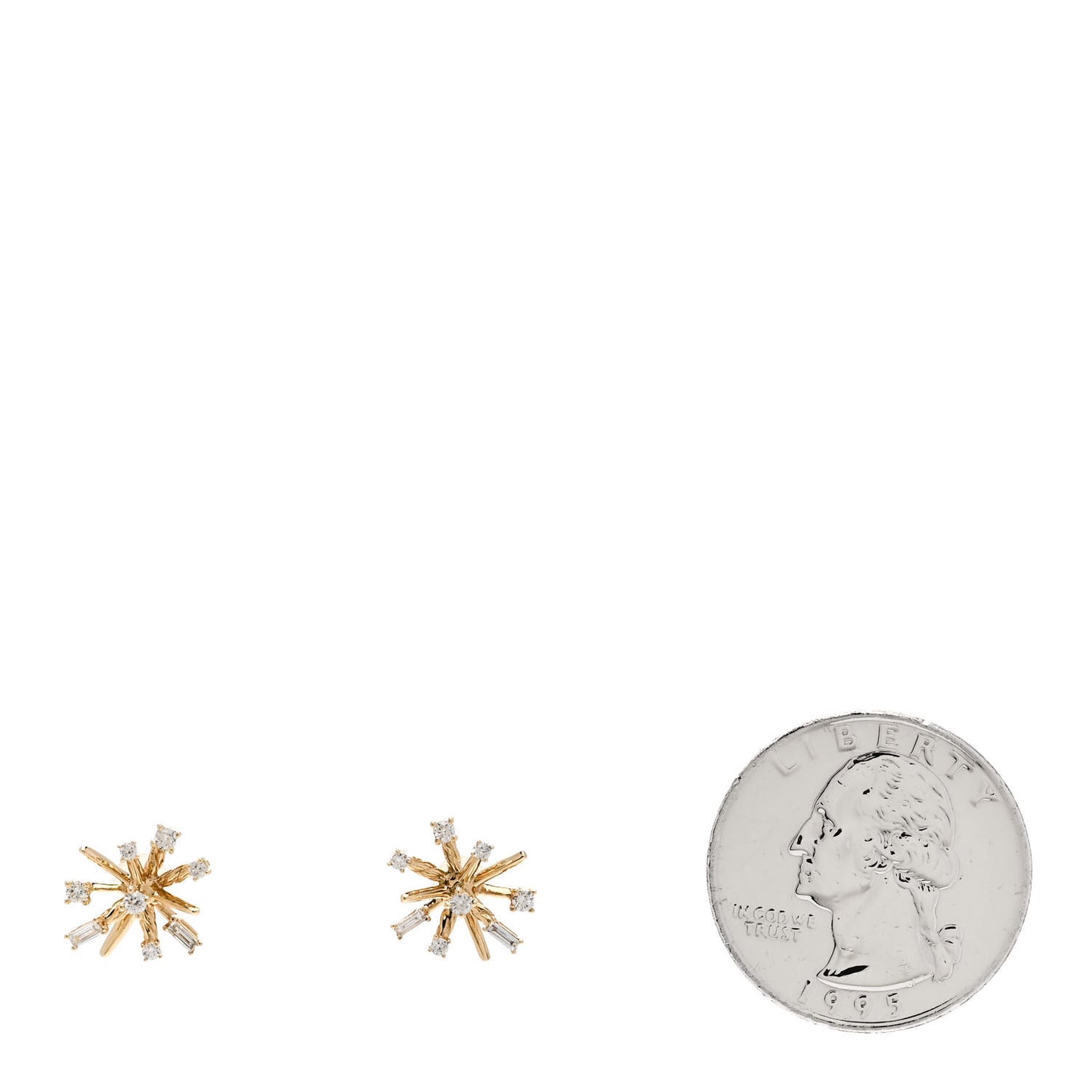 18K Yellow Gold Diamond Petite Supernova Stud Earrings