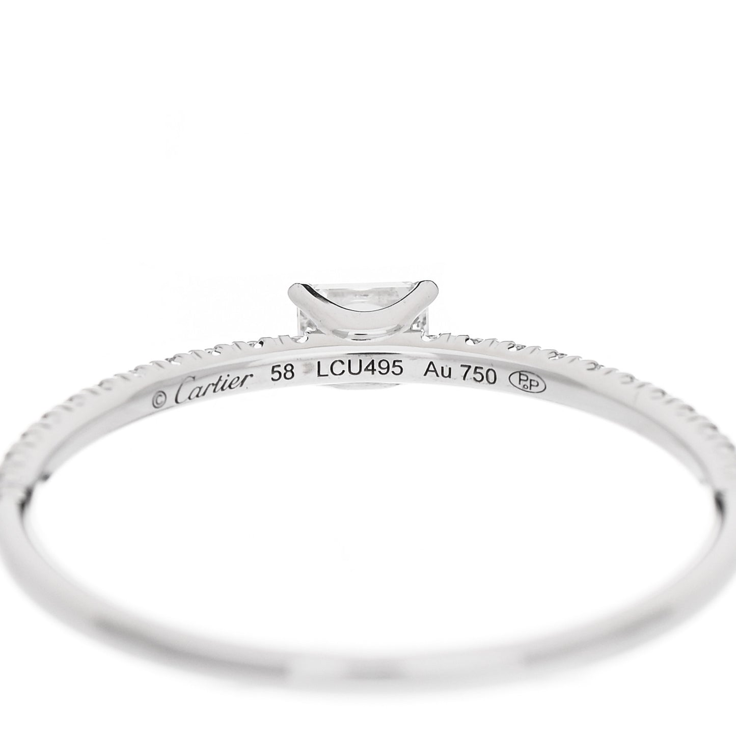 18K White Gold Diamond Etincelle De Cartier Engagement Ring 58 8.5