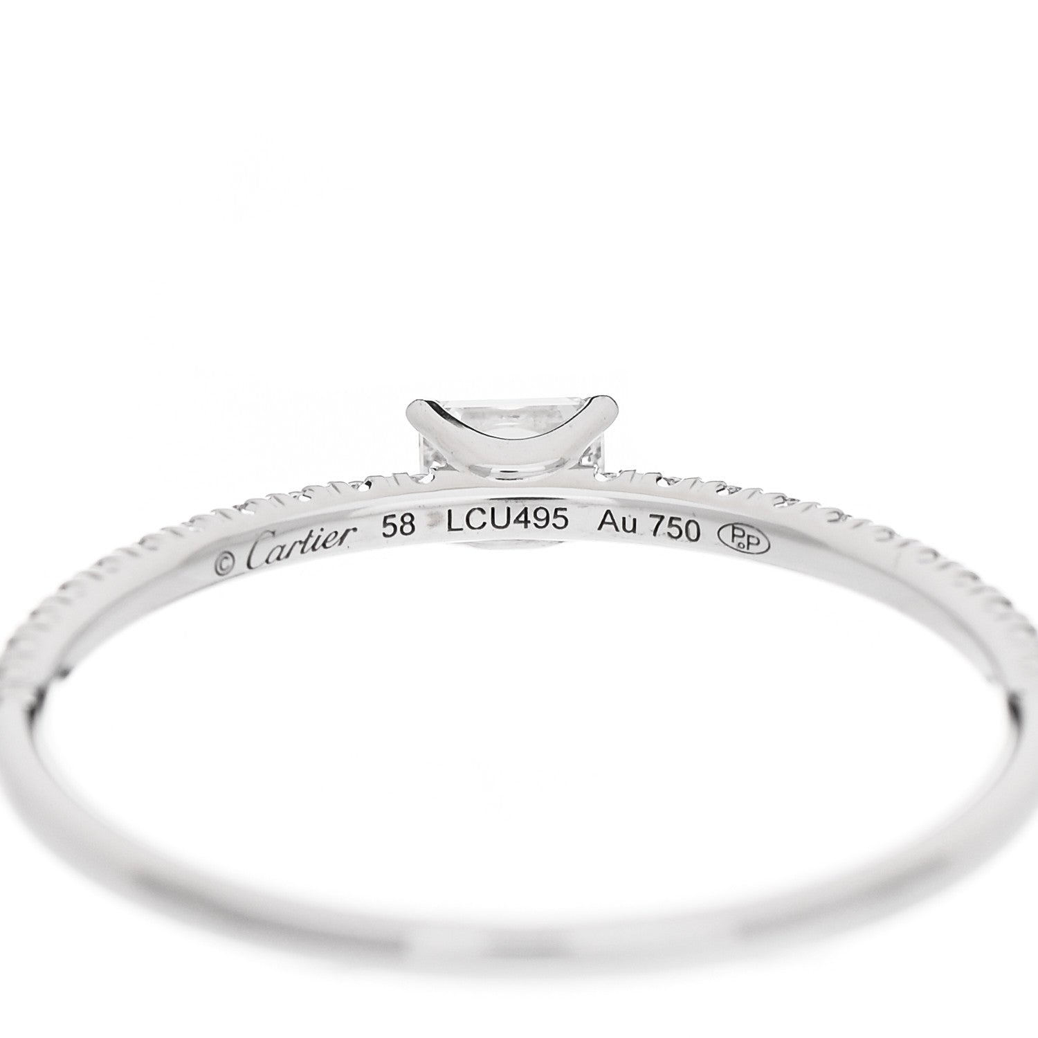 Cartier 18K White Gold Diamond Etincelle De Cartier Engagement Ring 58 8.5 4 of 5