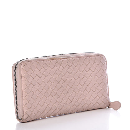 Bottega Veneta Nappa Intrecciato Zip Around Wallet Lotus 3 of 17