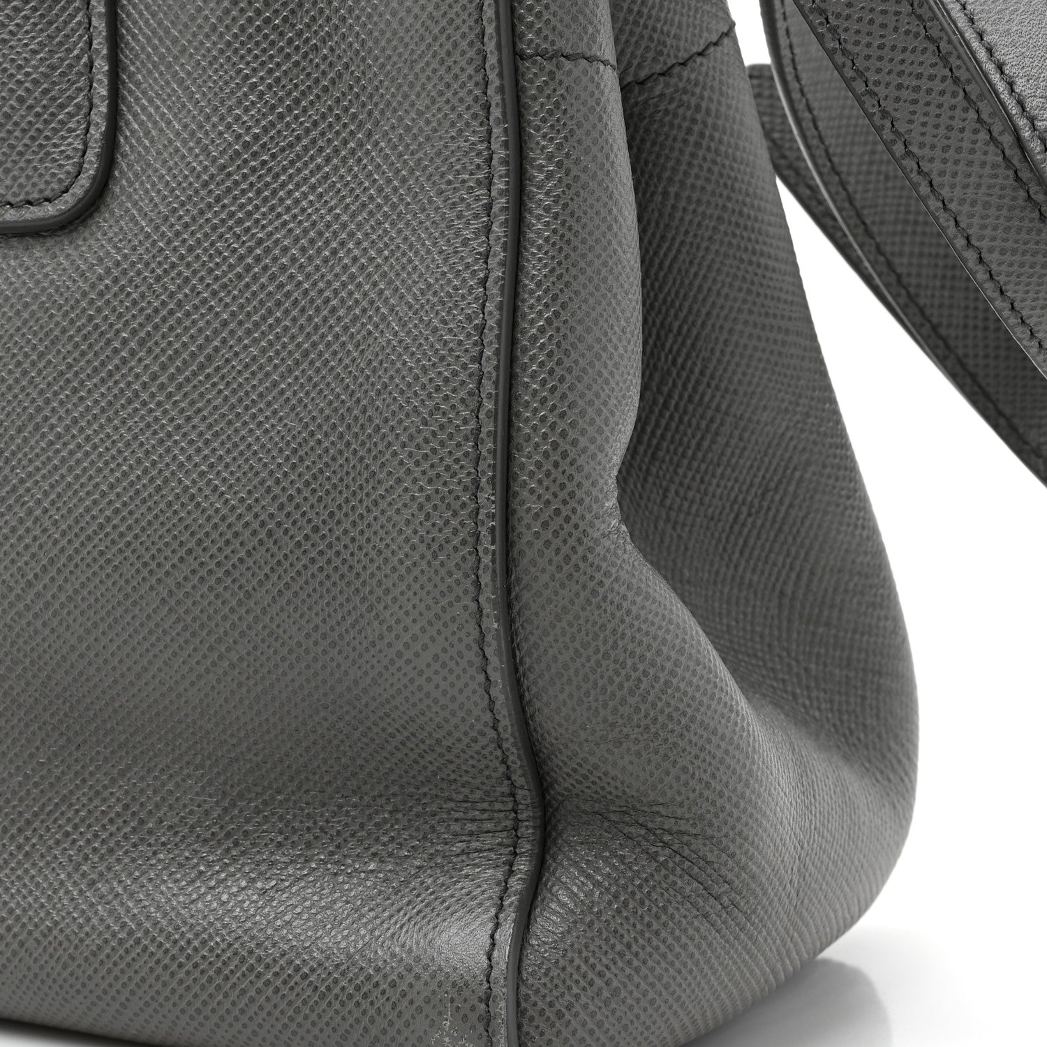 Prada Saffiano Cuir Double Zip Frame Tote Marmo 17 of 17