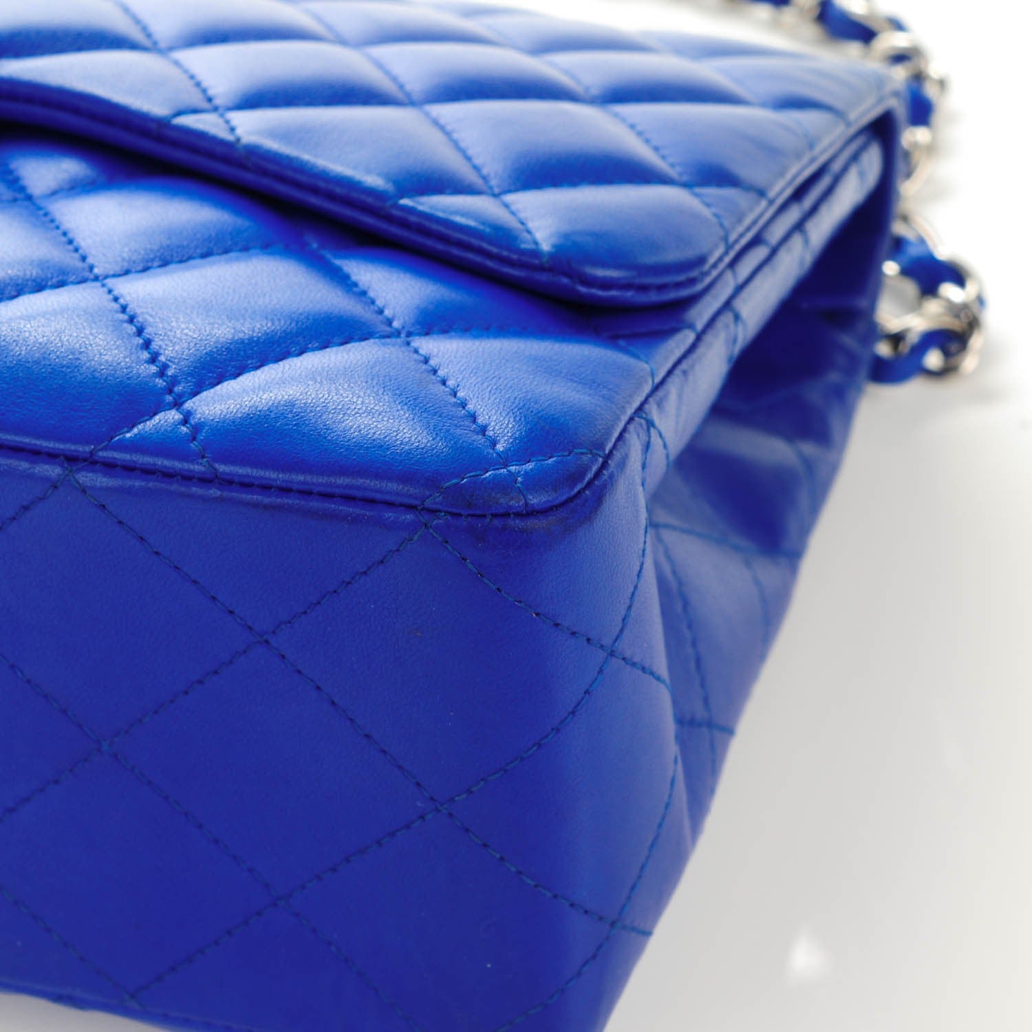 Chanel Lambskin Quilted Jumbo Single Flap Blue 9 of 10
