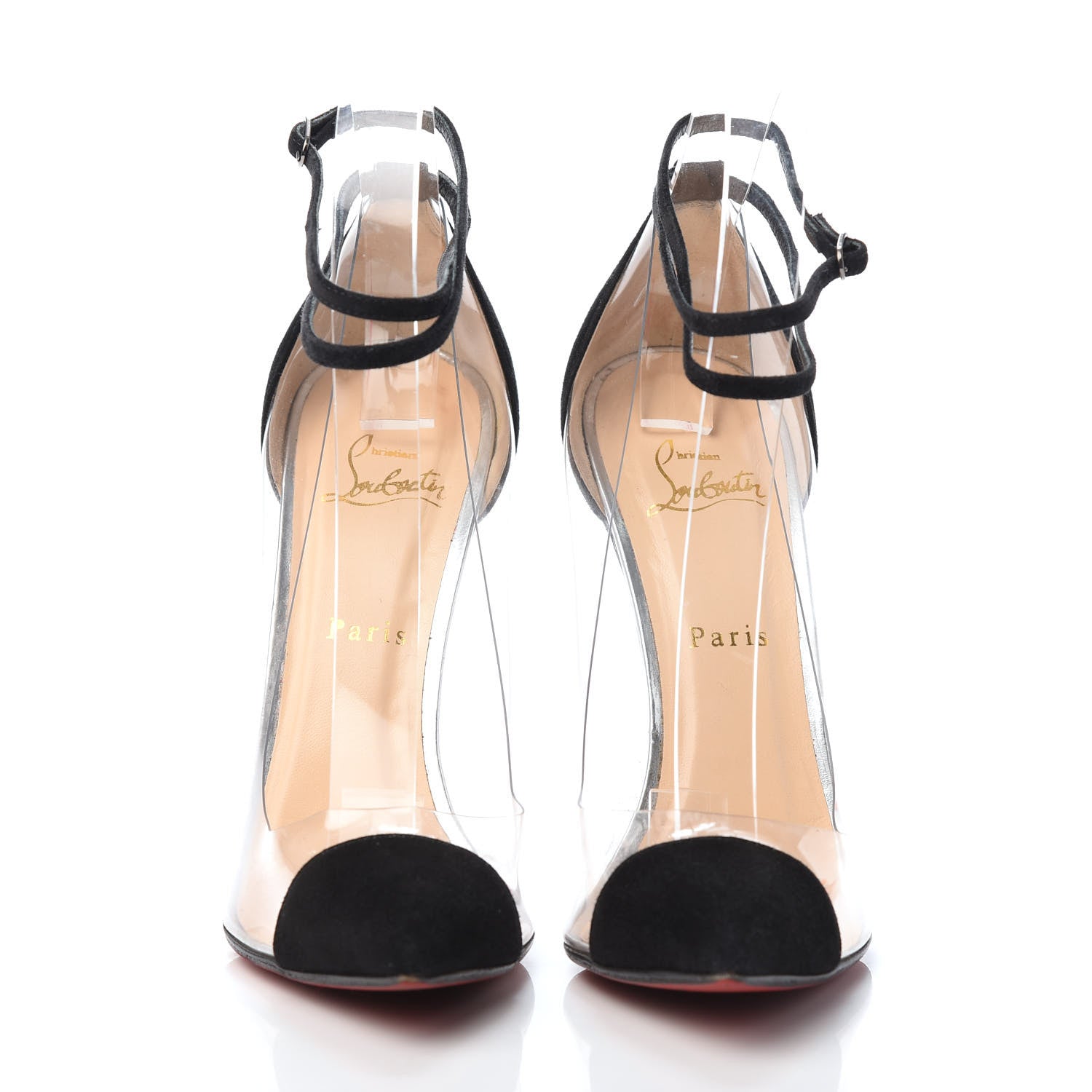 Christian Louboutin Veau Velours PVC Un Bout 120 Pumps 39.5 Black 2 of 7