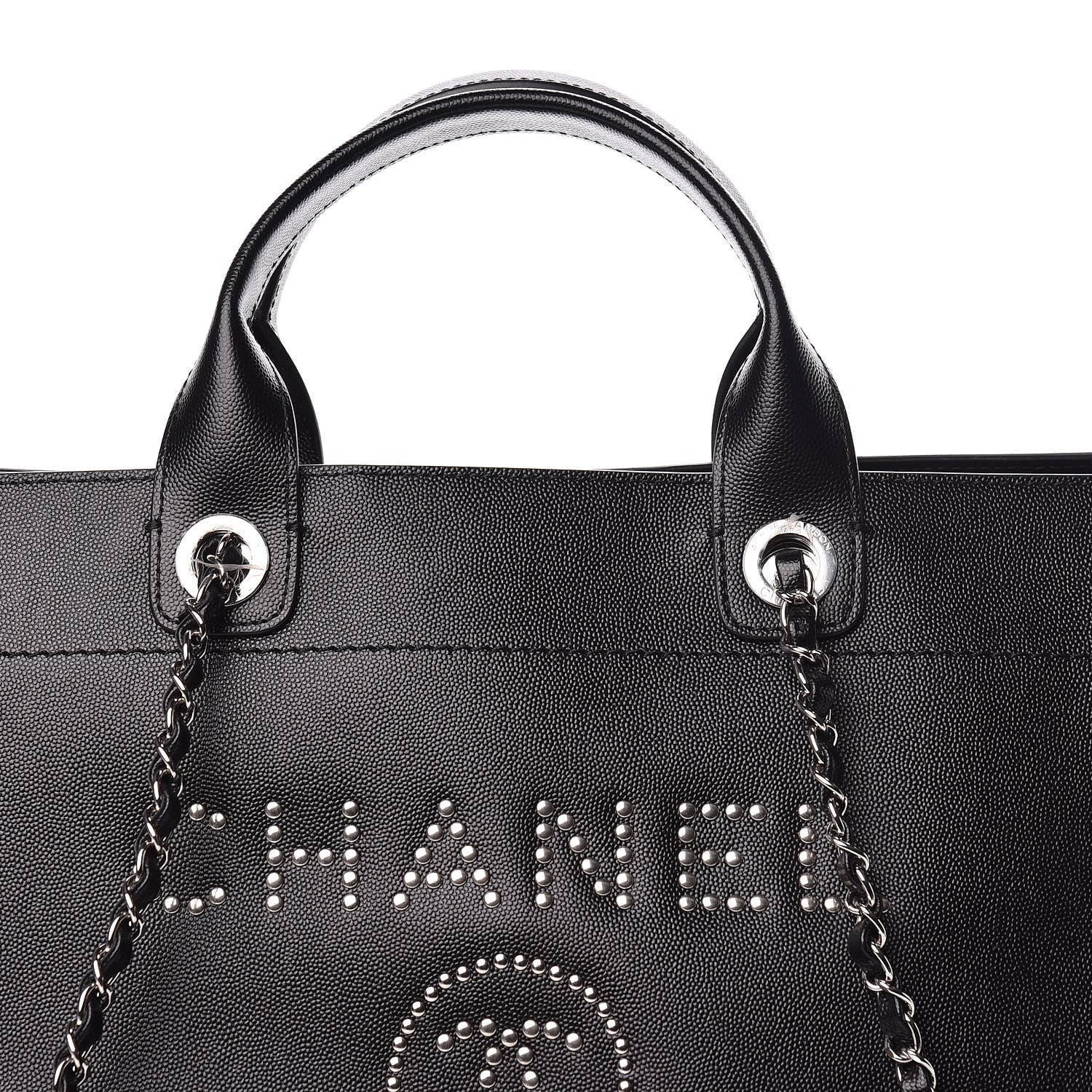 Chanel Caviar Large Studded Deauville Tote Black 11 of 11