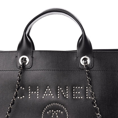 Chanel Caviar Large Studded Deauville Tote Black 11 of 11