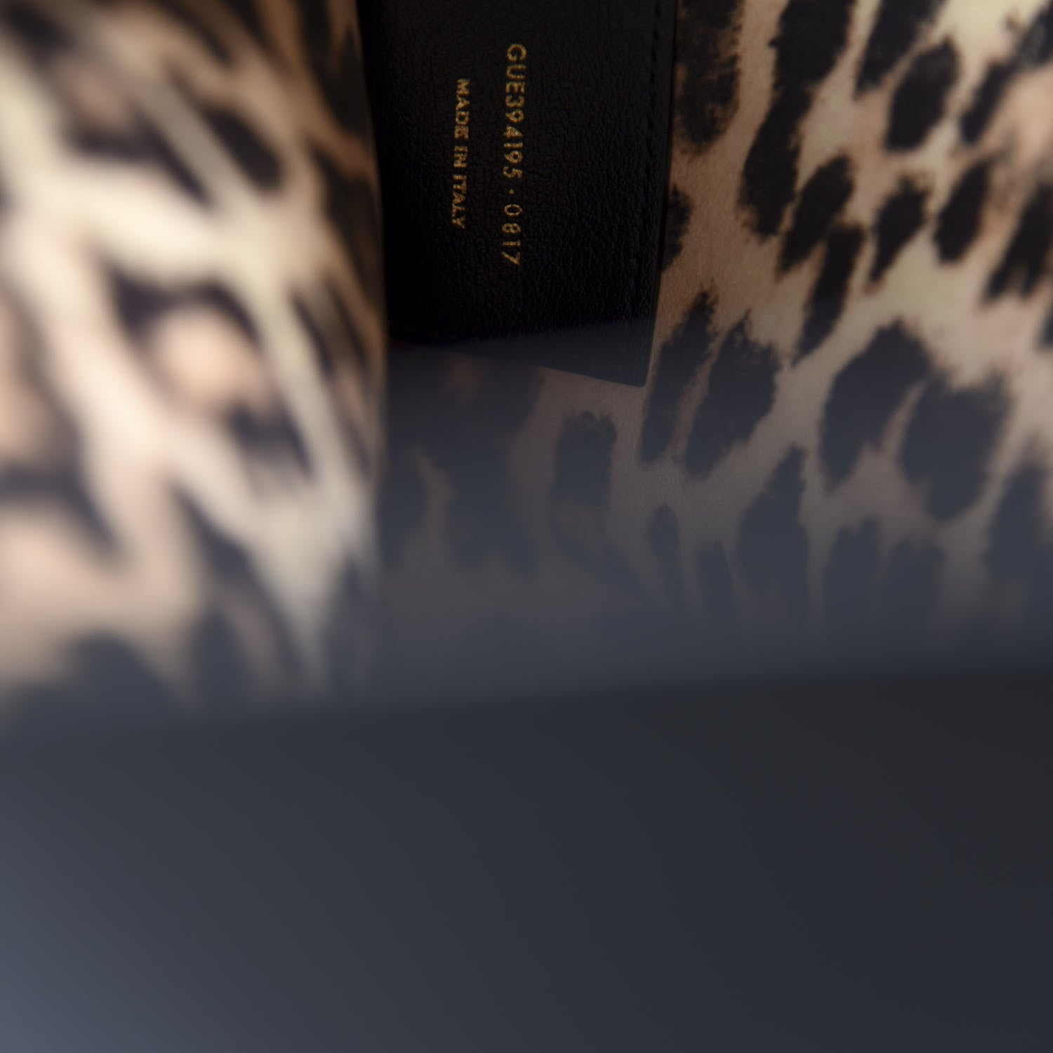 Saint Laurent Calfskin Large Leopard Print Shopping Tote Black 9 of 10