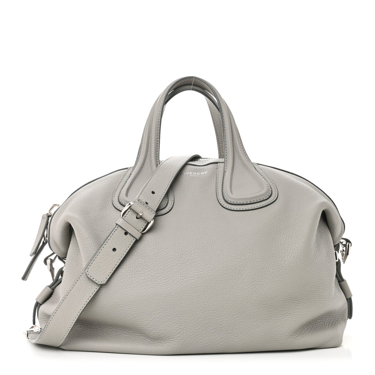 Pebbled Calfskin Small Nightingale Pearl Grey