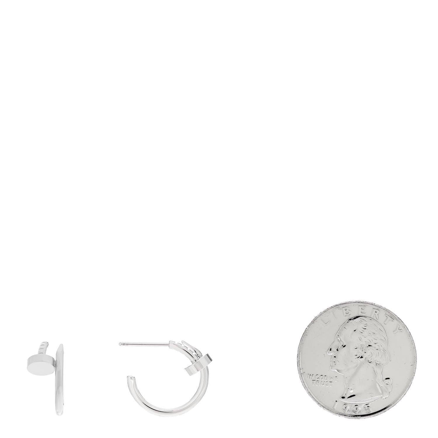 Cartier 18K White Gold Juste Un Clou Hoop Earrings 2 of 5