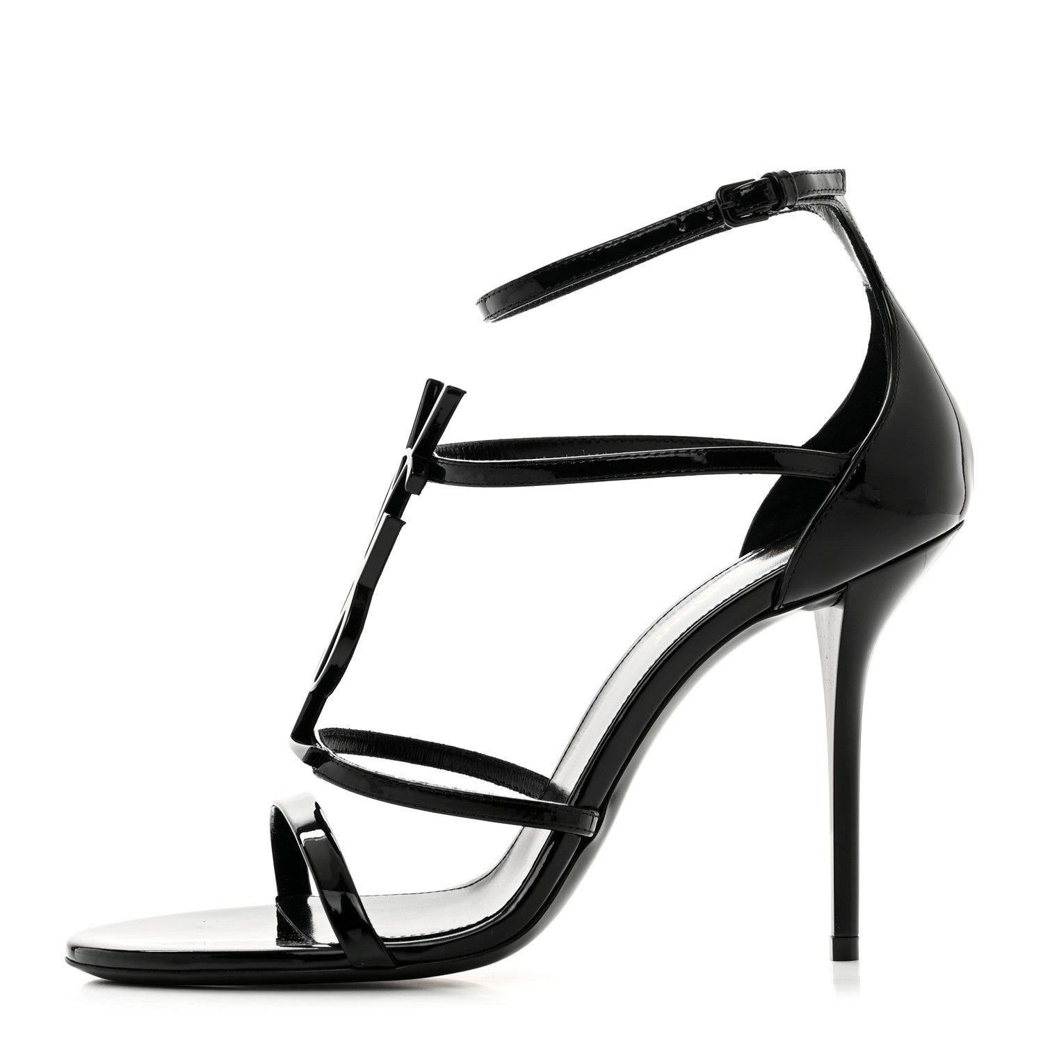 Saint Laurent Patent Cassandra 100 Sandals 39 Black 1 of 9
