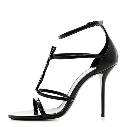 Saint Laurent Patent Cassandra 100 Sandals 39 Black 1 of 9