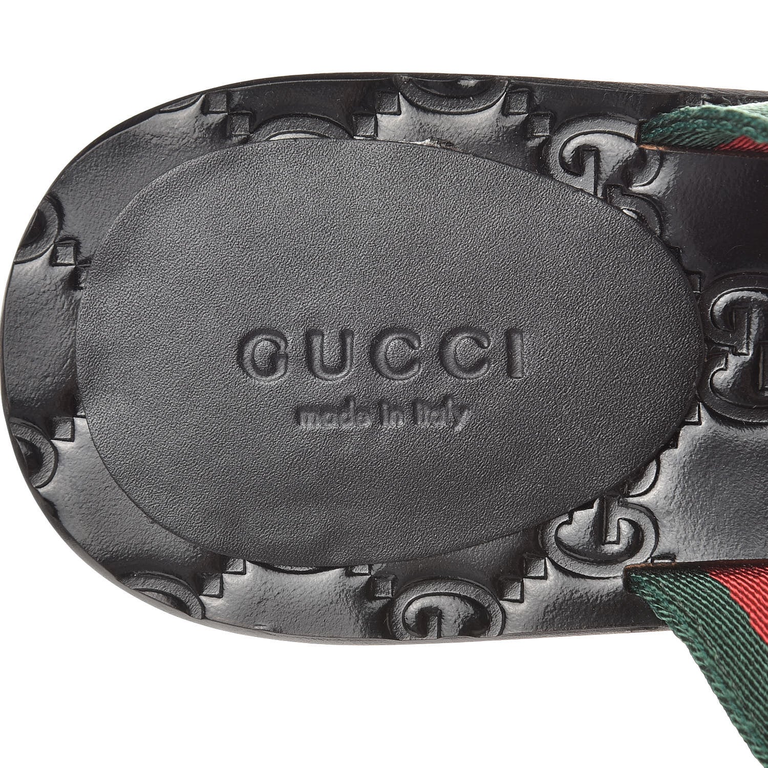 Gucci Nylon Guccissima Web Womens Thong Sandals 35 Green Red Black 8 of 13