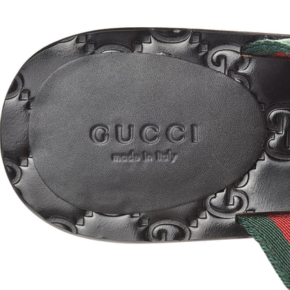 Gucci Nylon Guccissima Web Womens Thong Sandals 35 Green Red Black 8 of 13