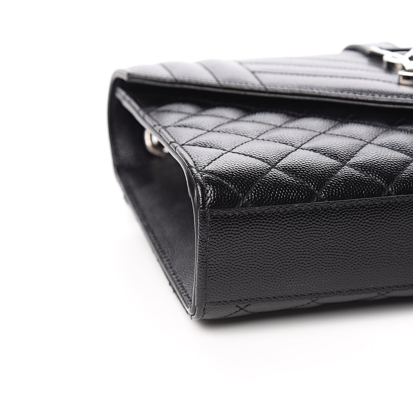 Grain De Poudre Textured Mixed Matelasse Triquilt Medium Monogram Satchel Black