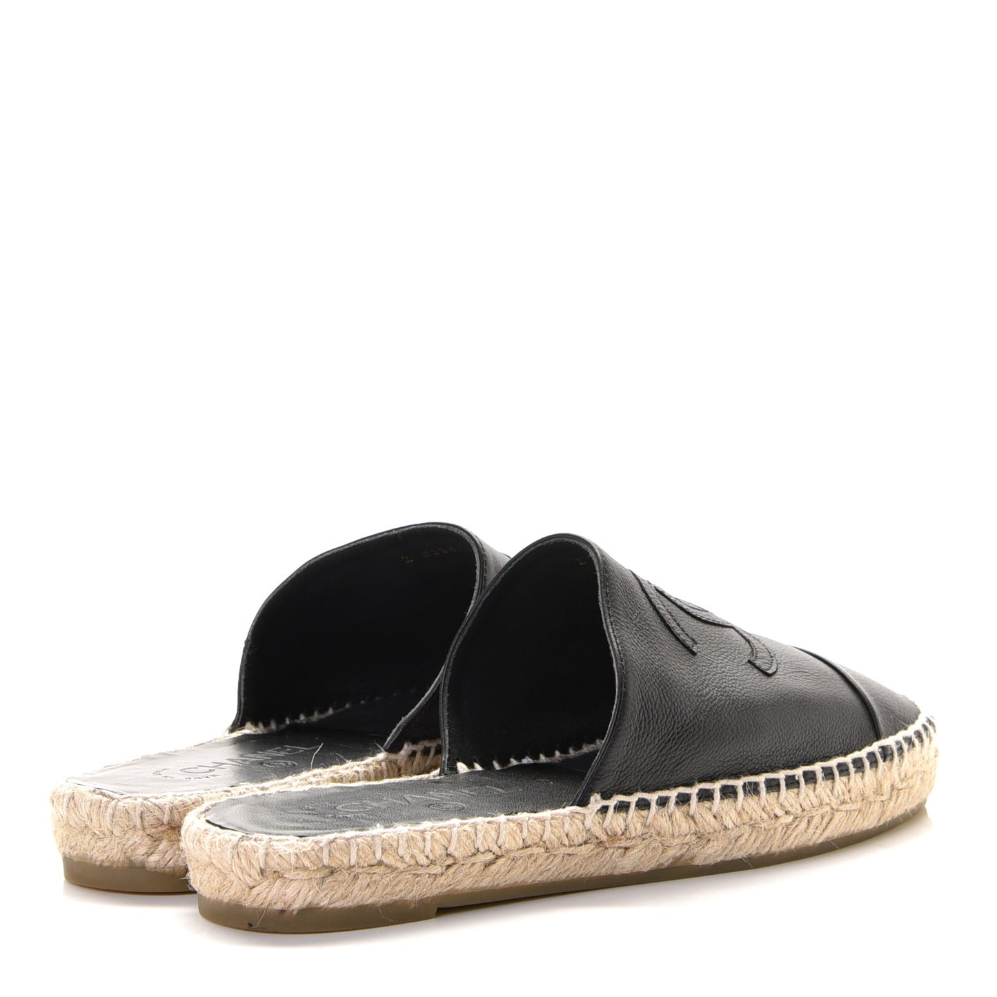 Calfskin CC Espadrille Mules 38 Black