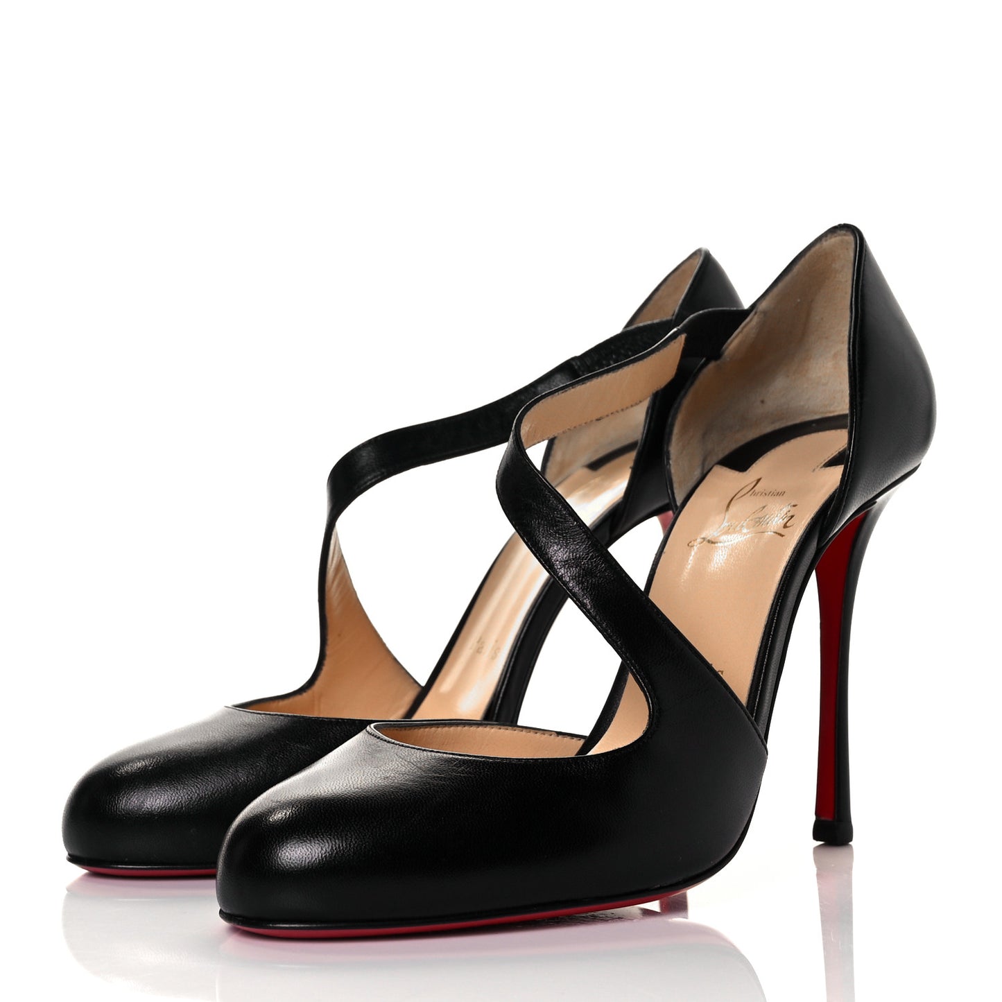 Shiny Nappa Decalcoco 100 Pumps 39.5 Black