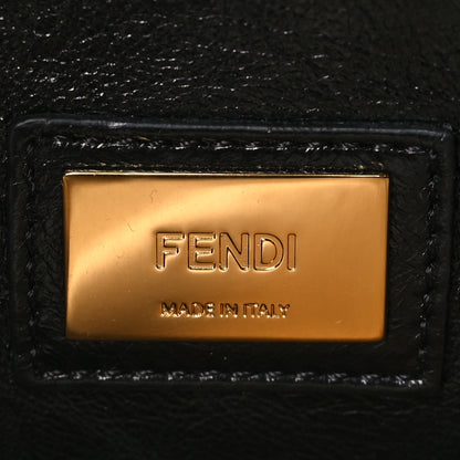 Fendi Agnello Old Shine Medium Peekaboo Iconic Satchel Black 6 of 9