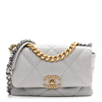Chanel Lambskin Quilted Medium Chanel 19 Flap Grey 1 of 10