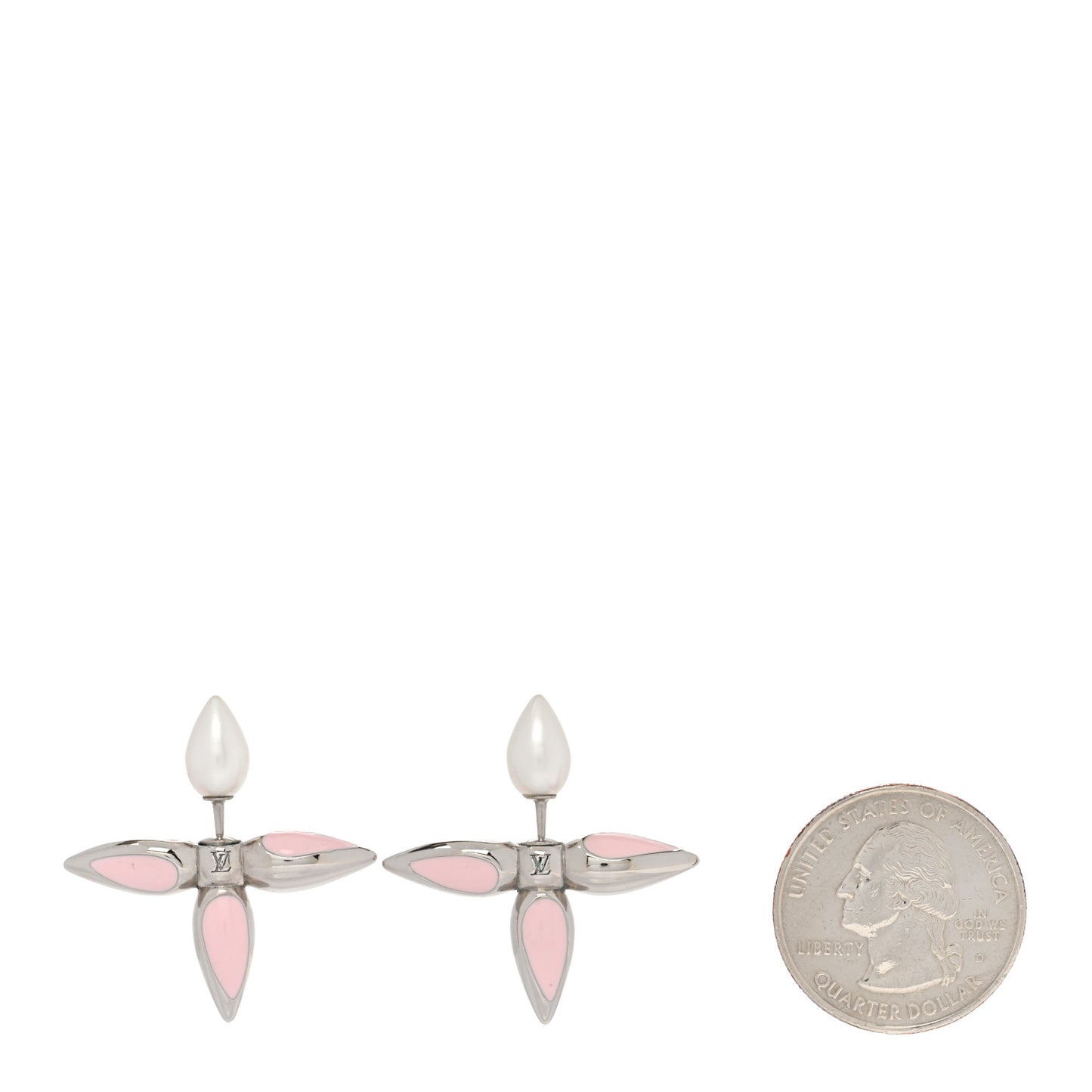 Metal Louisette Earrings Silver Rose