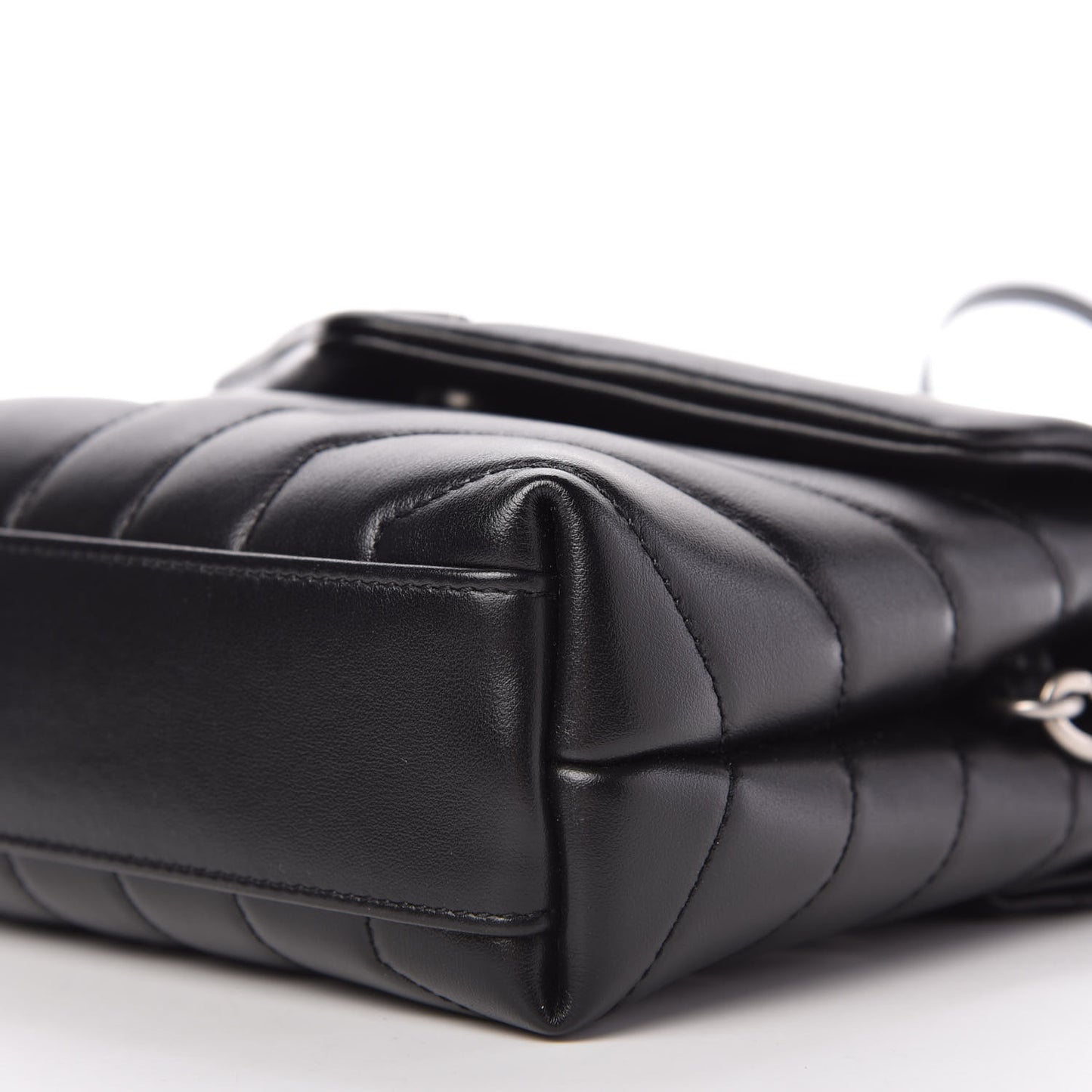 Calfskin Y Quilted Monogram Toy Loulou Crossbody Bag Black
