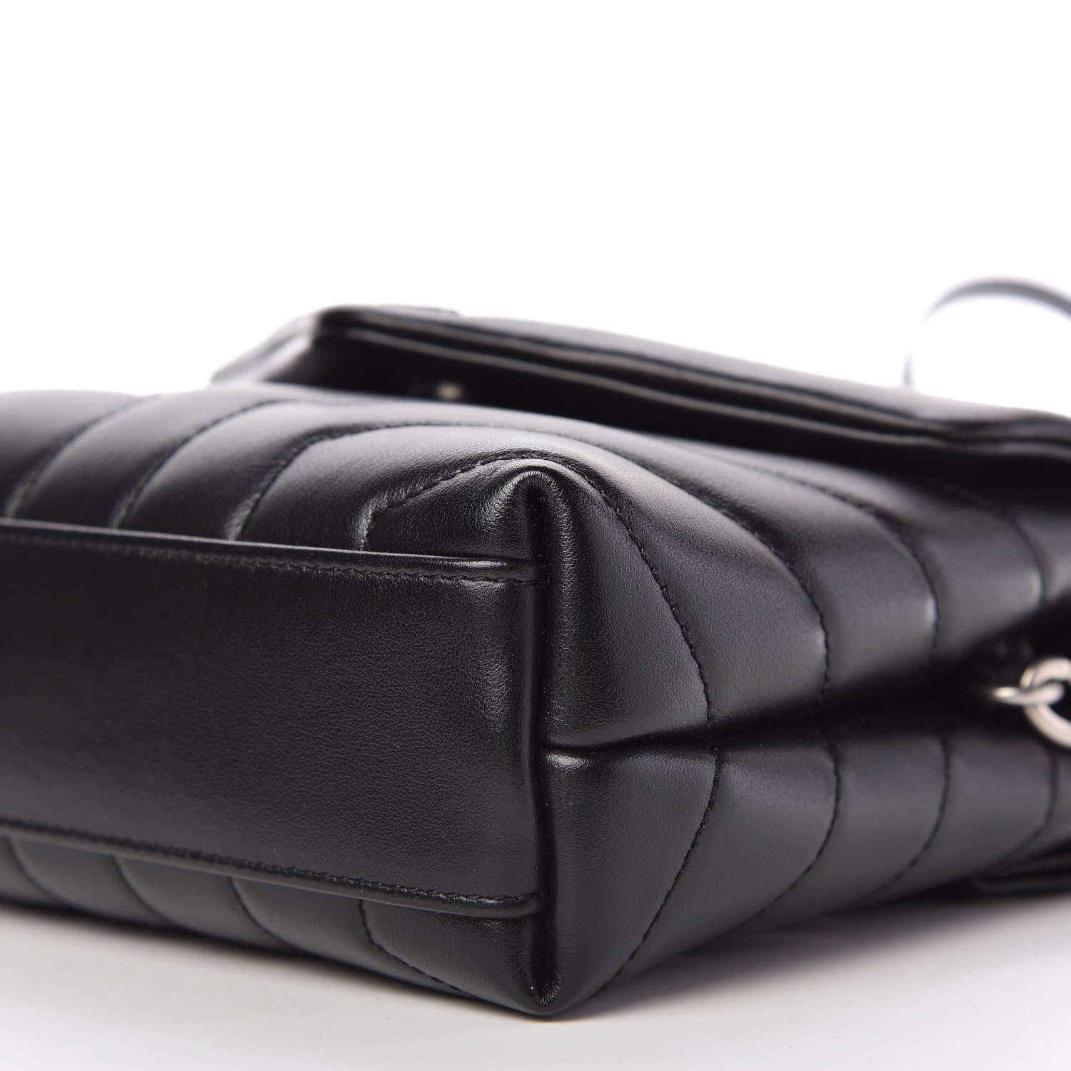 Saint Laurent Calfskin Y Quilted Monogram Toy Loulou Crossbody Bag Black 7 of 11
