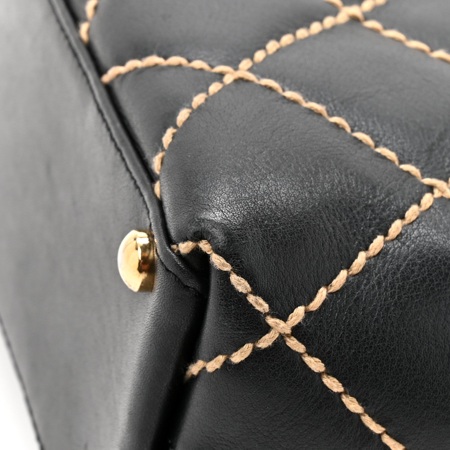 Chanel Calfskin Wild Stitch Tote Black 10 of 14