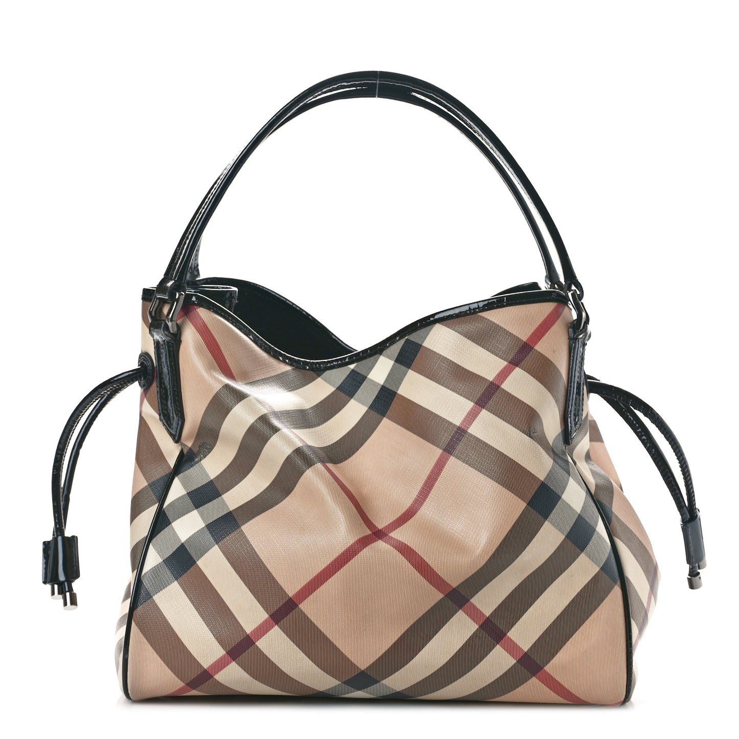 Patent Nova Check Small Bilmore Tote Black