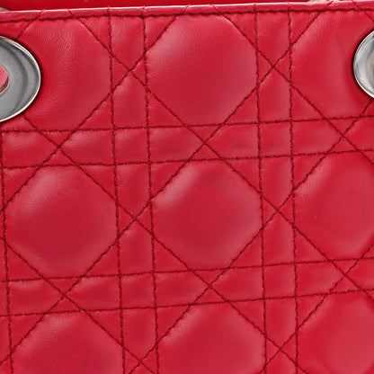 Christian Dior Lambskin Cannage Medium Lady Dior Red 10 of 11