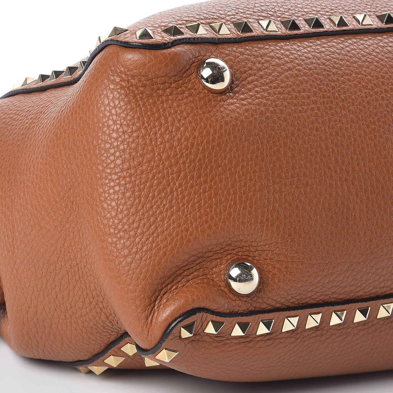 Valentino Garavani Pebbled Calfskin Medium Rockstud Tote Light Cuir 8 of 9