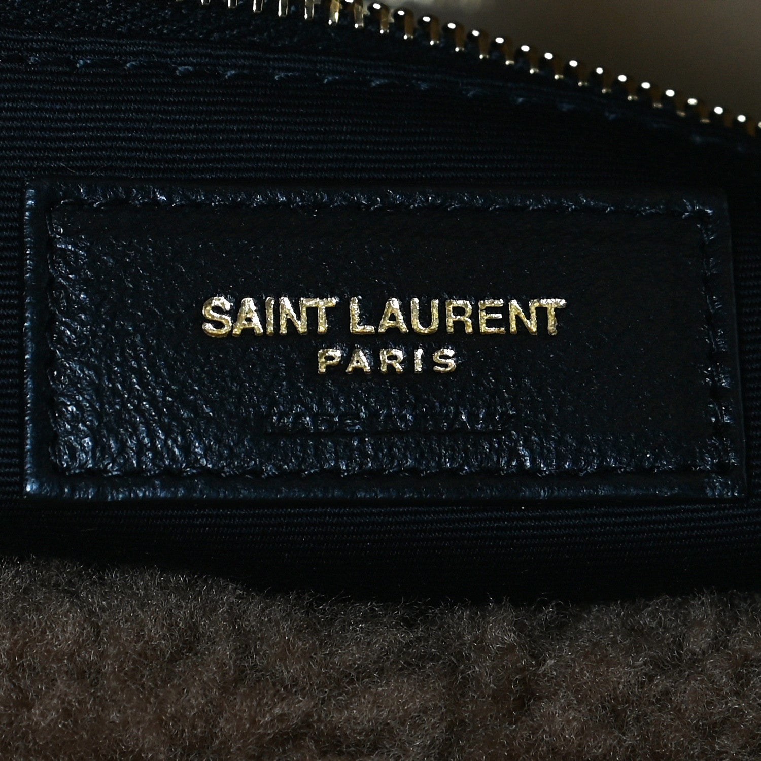 Saint Laurent Shearling Quilted Medium Loulou Monogram Chain Satchel Natural Brown 6 of 10