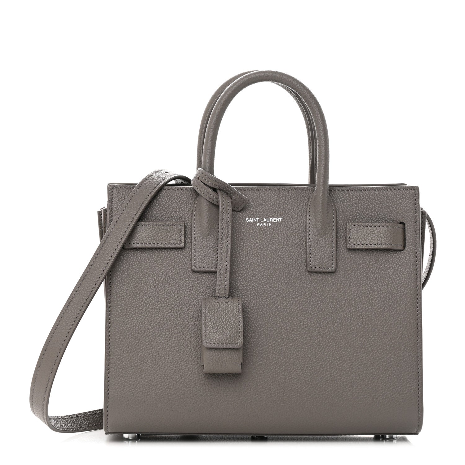Saint Laurent Grained Calfskin Nano Sac De Jour Fog 1 of 12