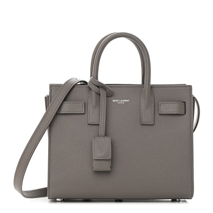 Saint Laurent Grained Calfskin Nano Sac De Jour Fog 1 of 12