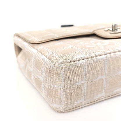 Chanel Nylon Medium Travel Flap Light Beige 9 of 10