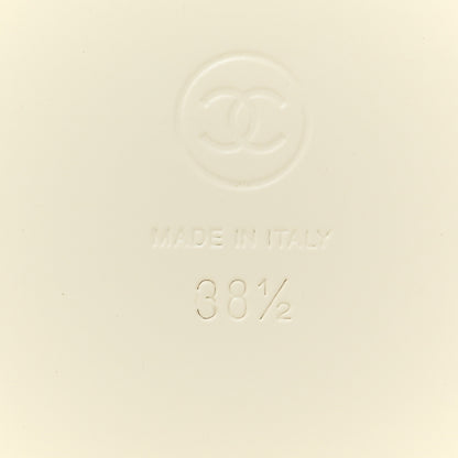 Chanel Lambskin Cha-Nel Mule Sandals 38.5 Ivory Multicolor 7 of 11
