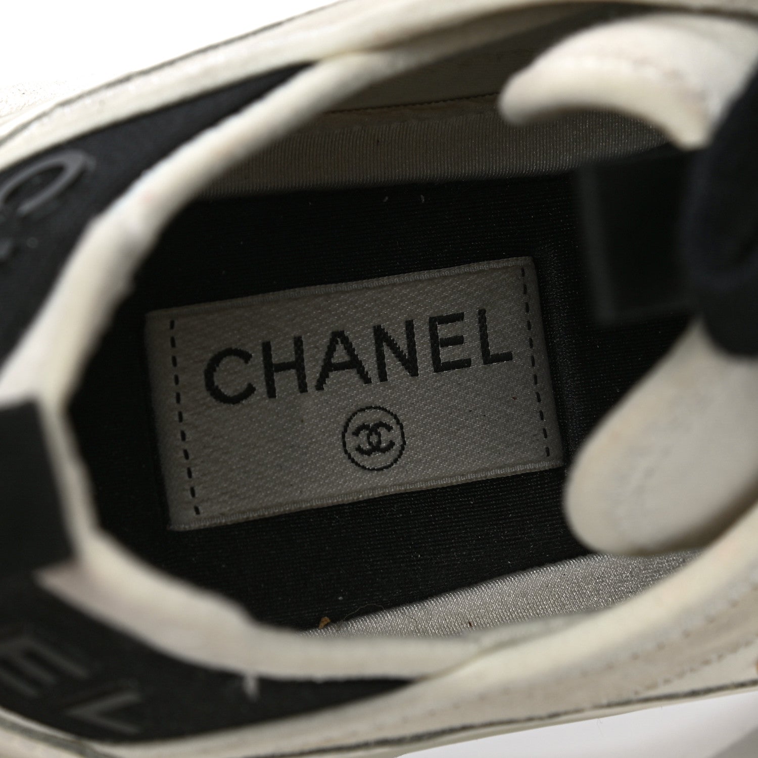 Chanel Velvet Calfskin Mixed Fibers CC Sneakers 40 Ivory Black 9 of 16