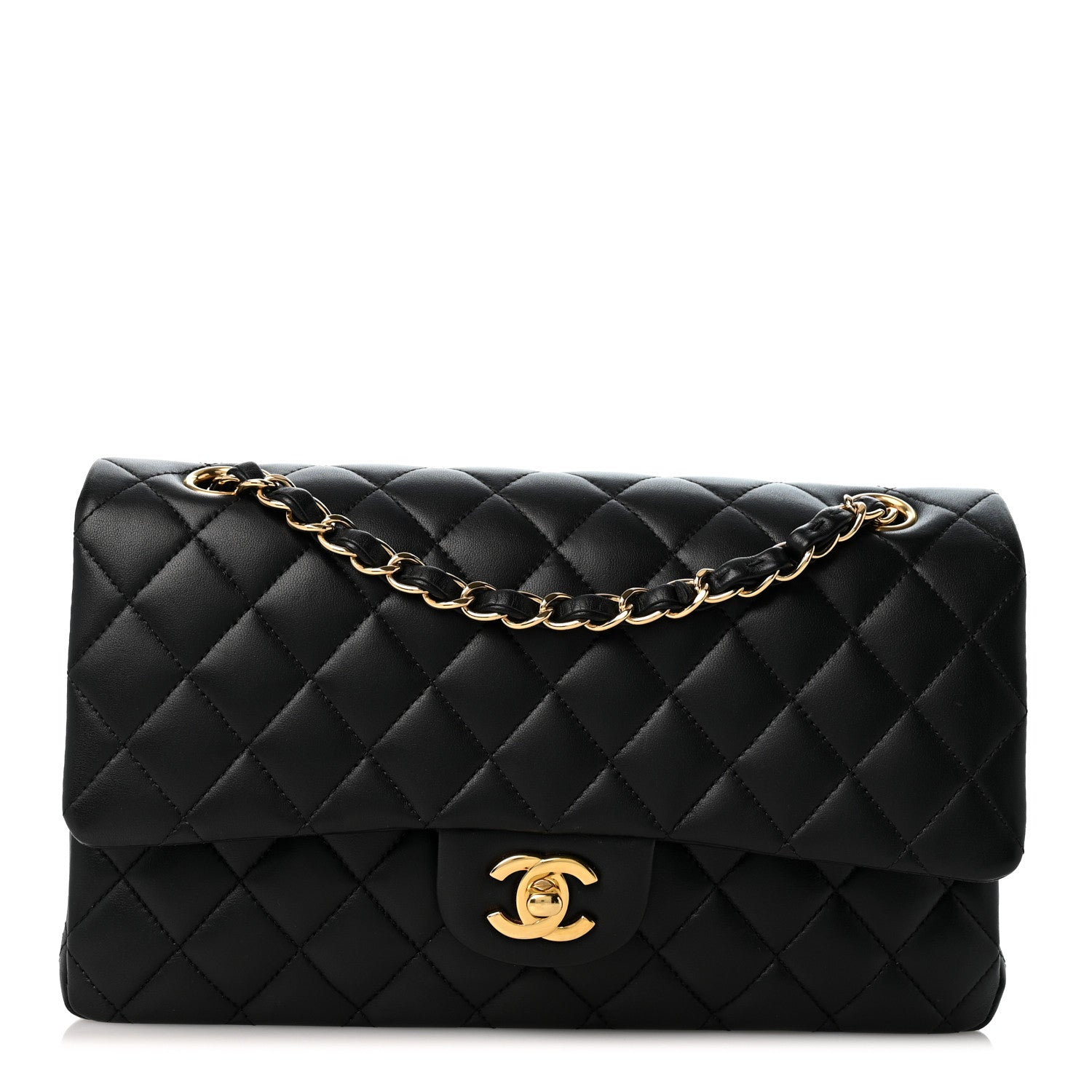 Chanel Lambskin Quilted Medium Double Flap Black 1 of 13
