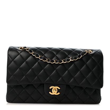 Chanel Lambskin Quilted Medium Double Flap Black 1 of 13