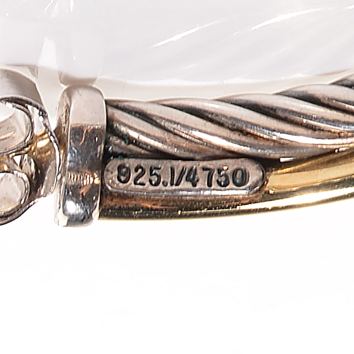 David Yurman Sterling Silver 18k Gold 31mm Crossover Cable Hoop Earrings 3 of 7