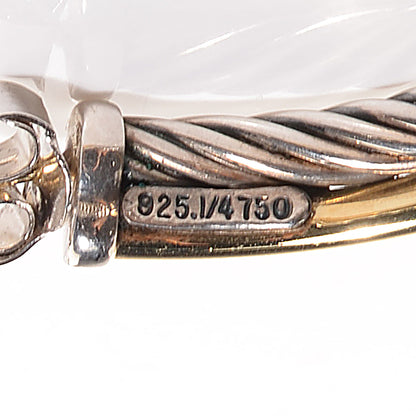 David Yurman Sterling Silver 18k Gold 31mm Crossover Cable Hoop Earrings 3 of 7