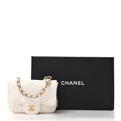 Chanel Caviar Quilted Mini Chain Belt Bag White 10 of 10