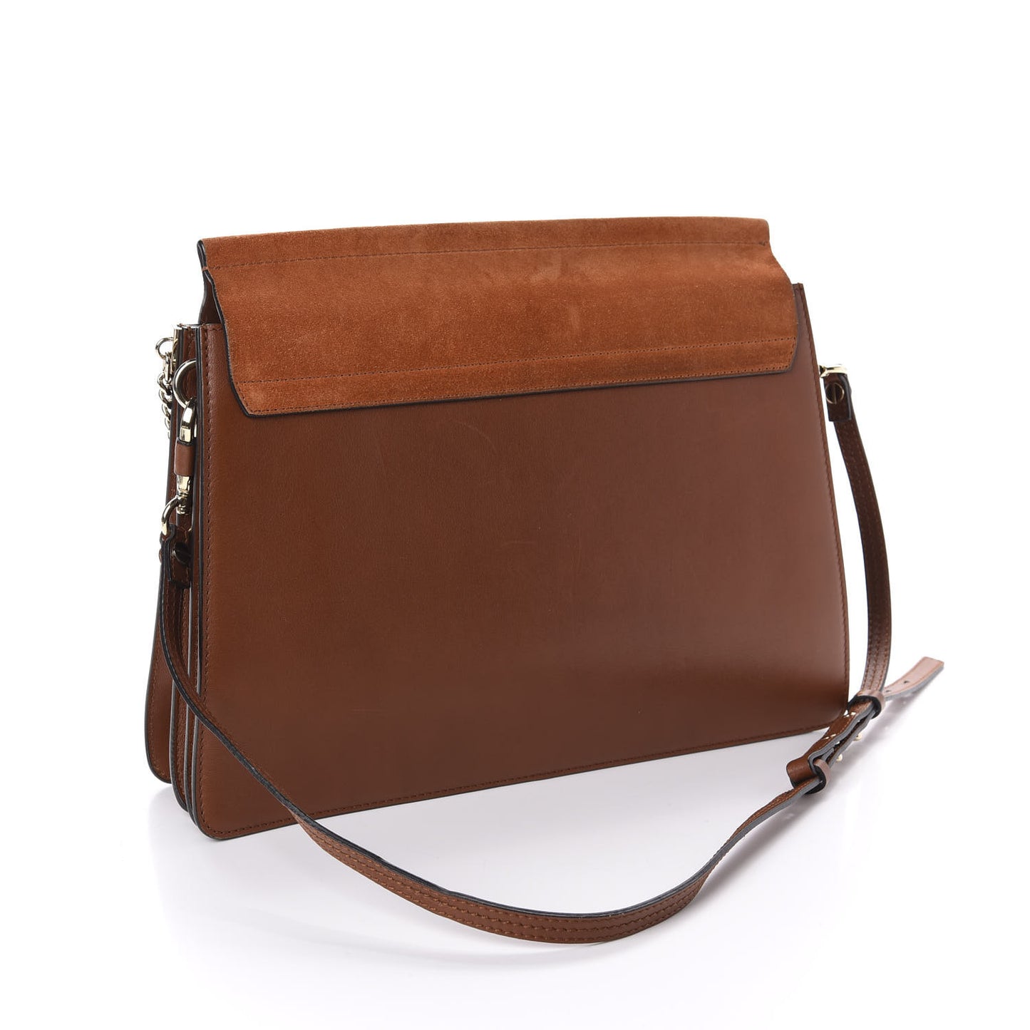Suede Calfskin Medium Faye Shoulder Bag Tobacco