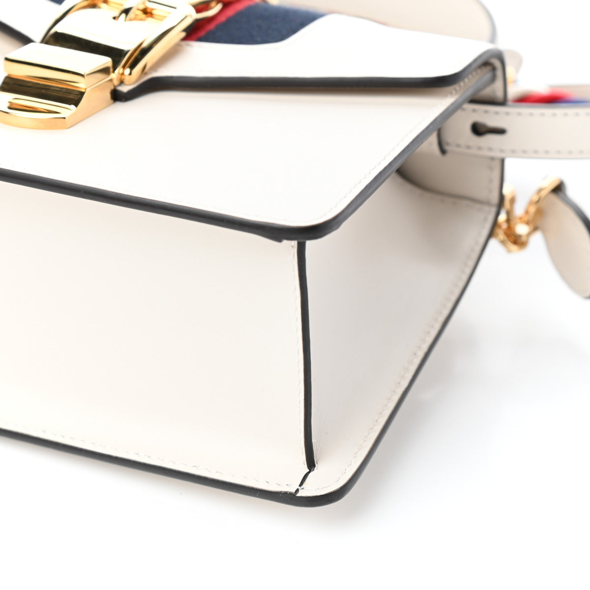 Calfskin Mini Sylvie Top Handle Bag White