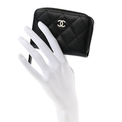 Chanel Caviar Quilted Zip Coin Purse Black 2 of 8