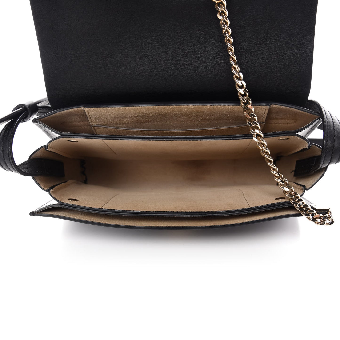 Suede Calfskin Small Faye Shoulder Bag Black