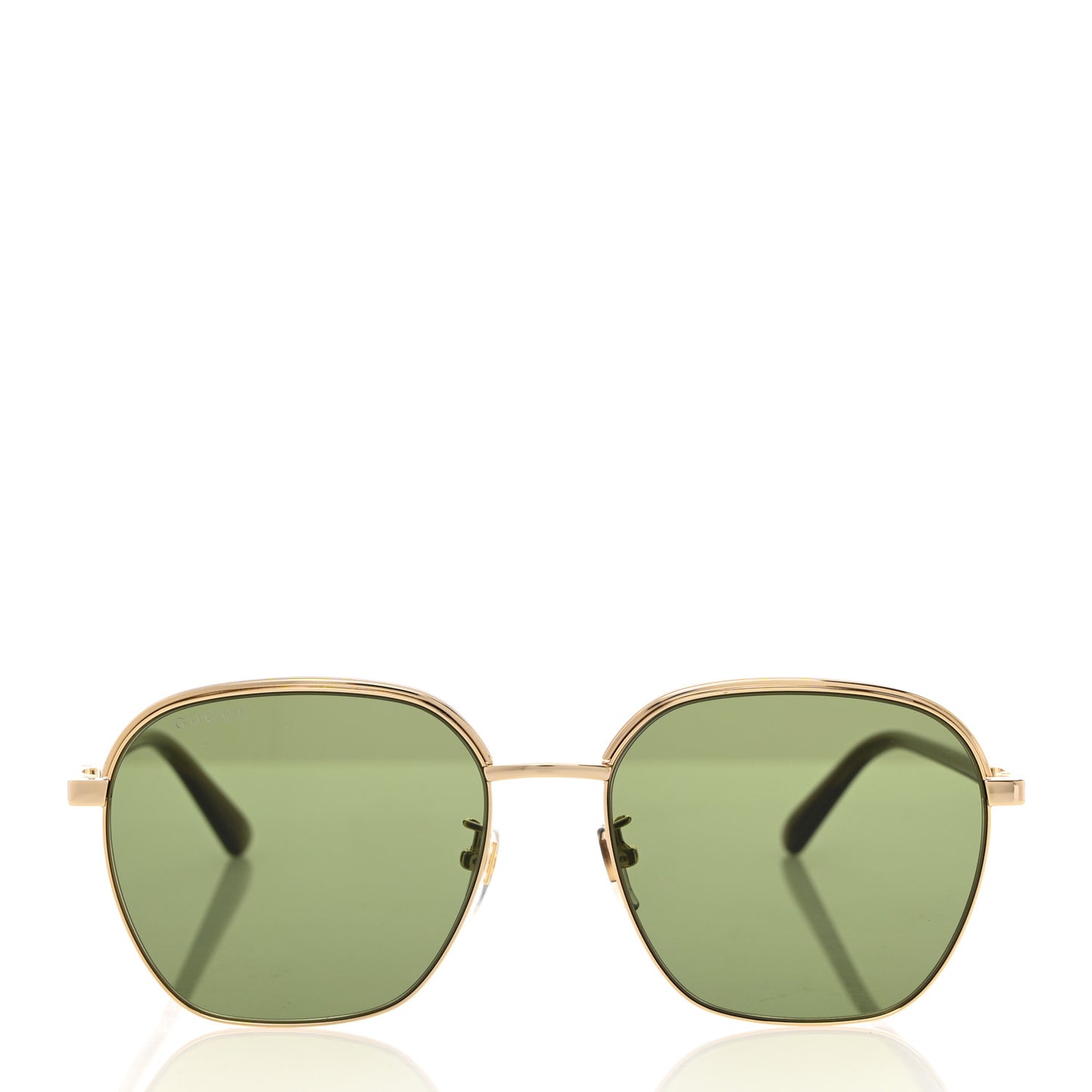 Metal Square Frame Sunglasses GG0443S Gold Grey