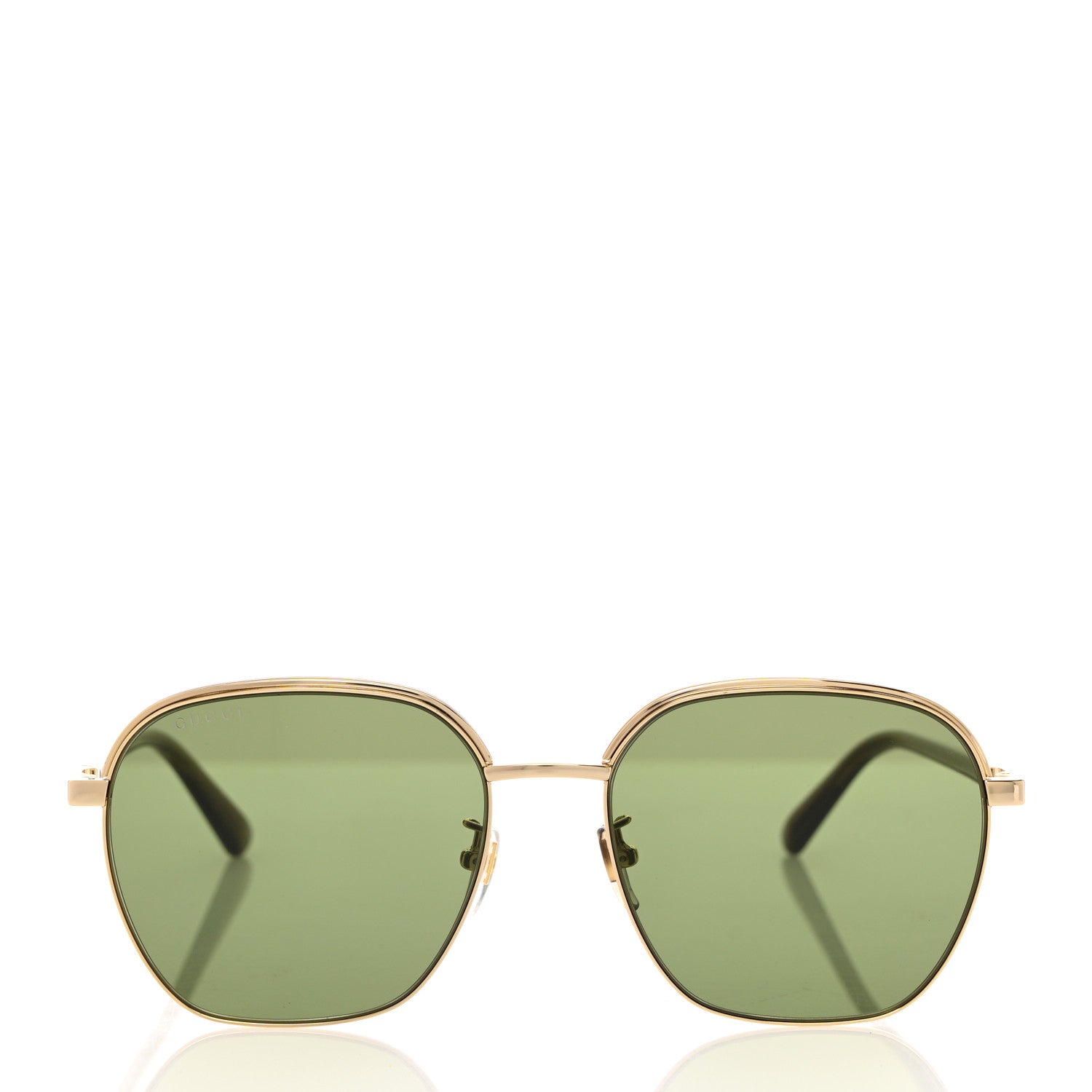 Gucci Metal Square Frame Sunglasses GG0443S Gold Grey 2 of 8