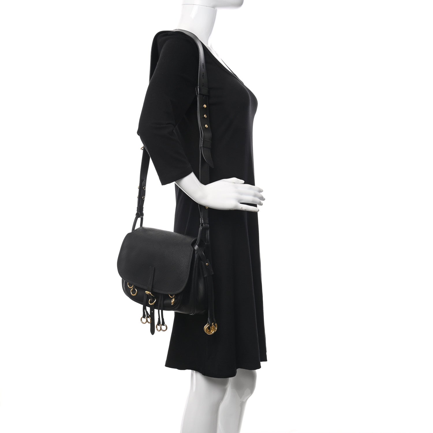 Prada Saffiano Cuir Calf Corsaire Bag Black 2 of 9