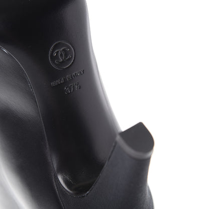 Chanel Lambskin Grosgrain Cap Toe Short Ankle Boots 37.5 Black 9 of 11