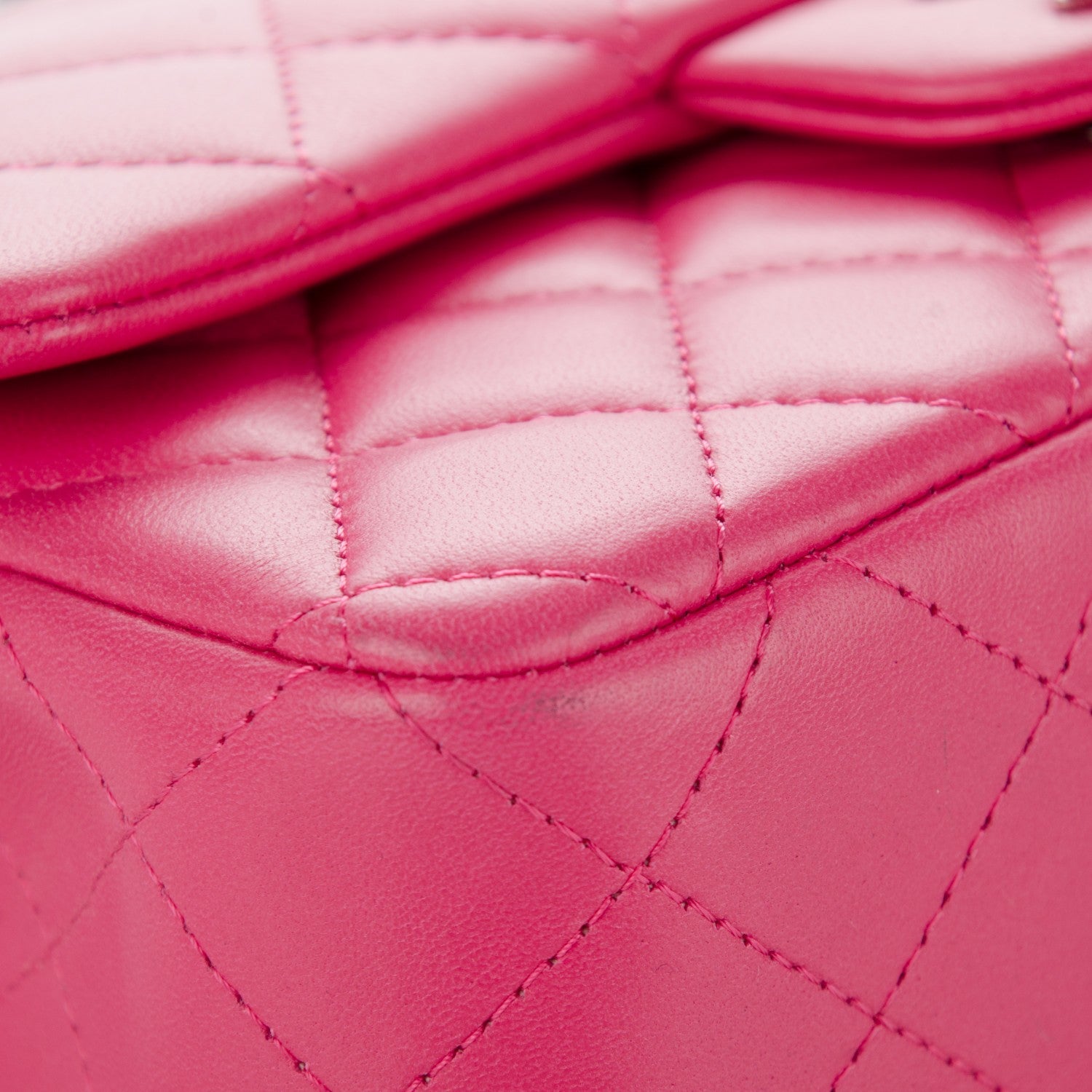 Chanel Lambskin Quilted Mini Rectangular Flap Dark Pink 8 of 11